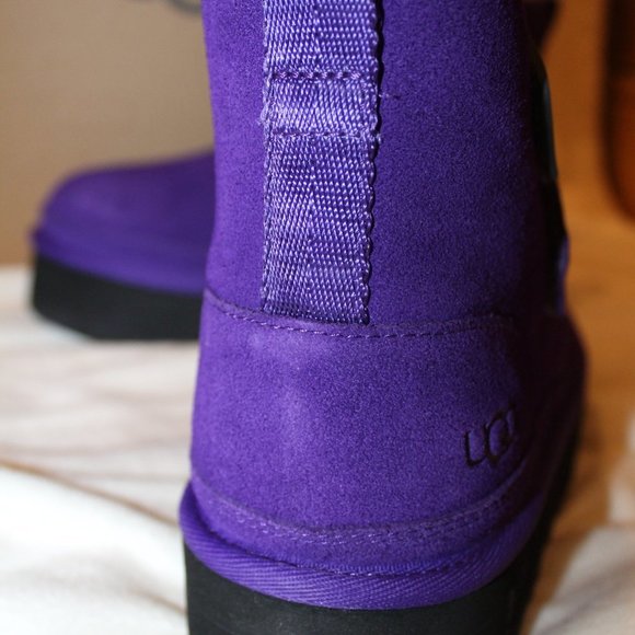 NIB YOUTH 4 5 WOMEN'S 6 7 SUEDE PLATFORM ANKLE WINTER BOOTS PURPLE - Picture 6 of 10
